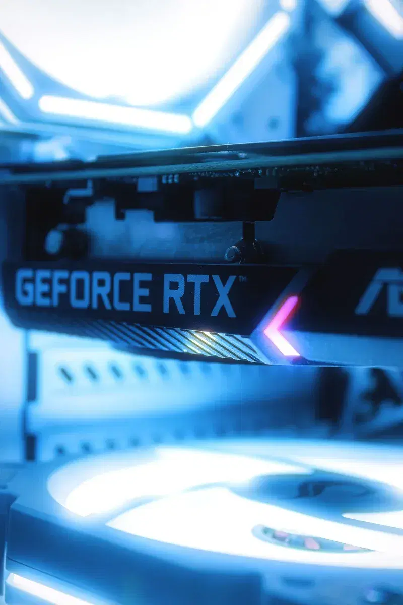 Graphics card installed in a PC build